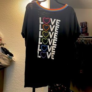Torrid LOVE rainbow shirt